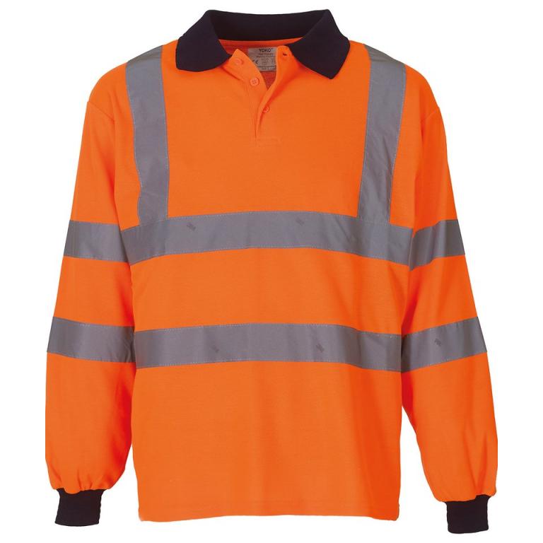 Hi-vis long sleeve polo (HVJ310) Orange