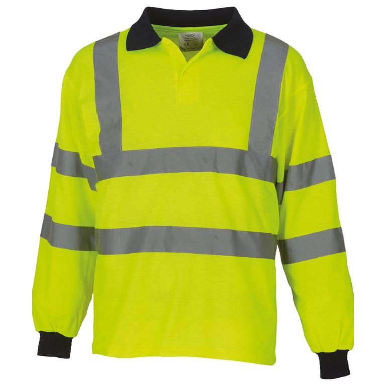 Hi-vis long sleeve polo (HVJ310) Yellow