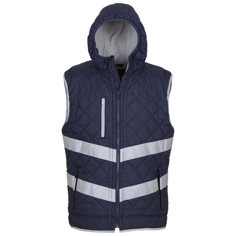 Hi-vis Kensington hooded gilet (HV007) Navy