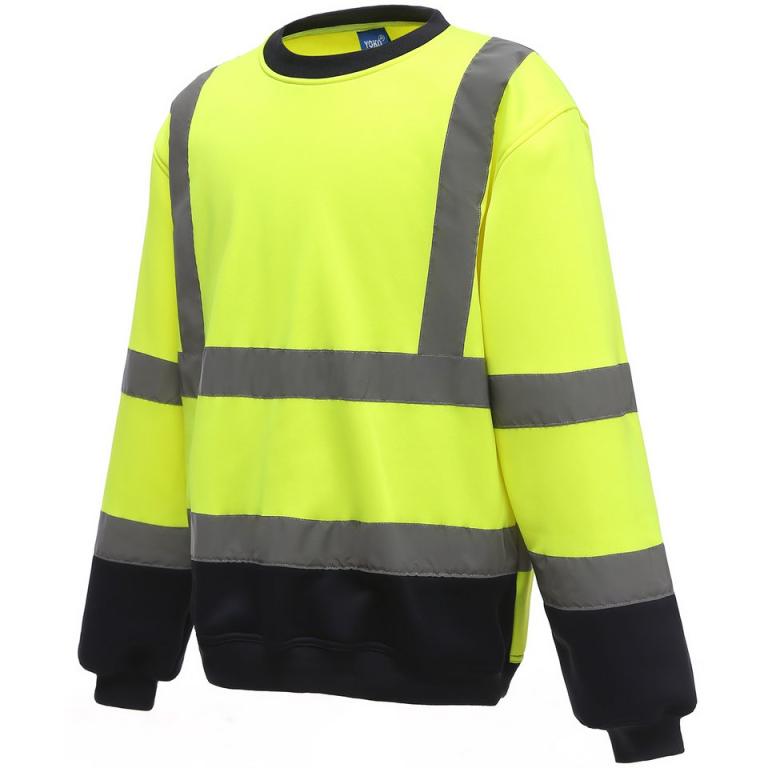 Hi-vis sweatshirt (HVJ510) Yellow/Navy