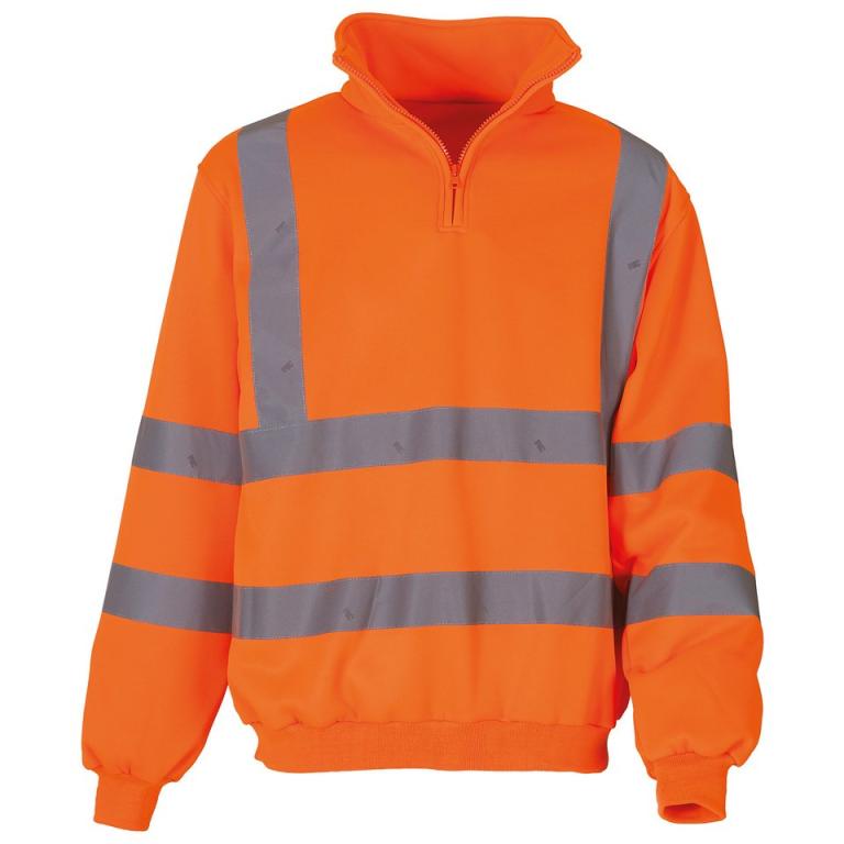 Hi-vis ¼ zip sweatshirt (HVK06) Orange