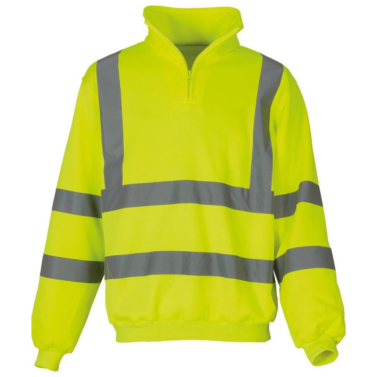 Hi-vis ¼ zip sweatshirt (HVK06) Yellow