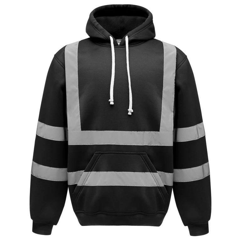 Hi-vis pull-over hoodie (HVK05) Black