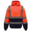 Hi-vis pull-over hoodie (HVK05) Orange/Navy