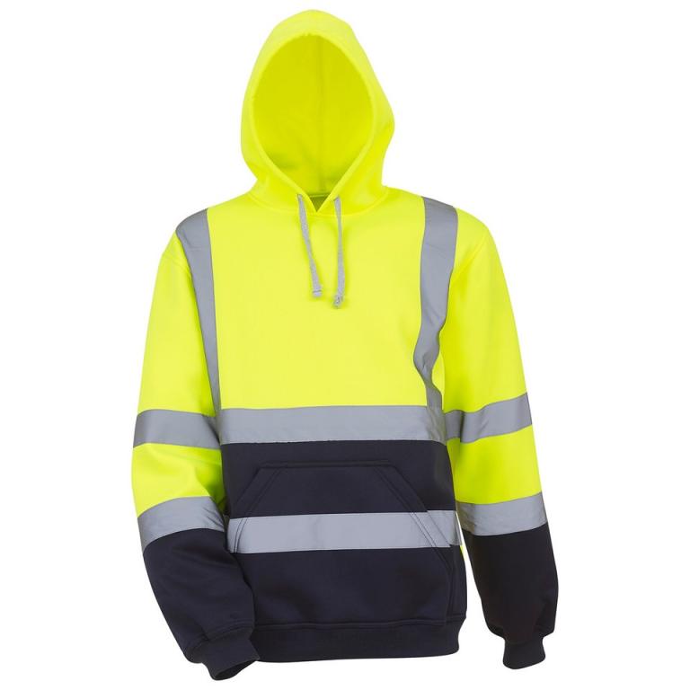 Hi-vis pull-over hoodie (HVK05) Yellow/Navy