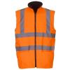 Hi-vis reversible fleece bodywarmer (HV008F) Orange