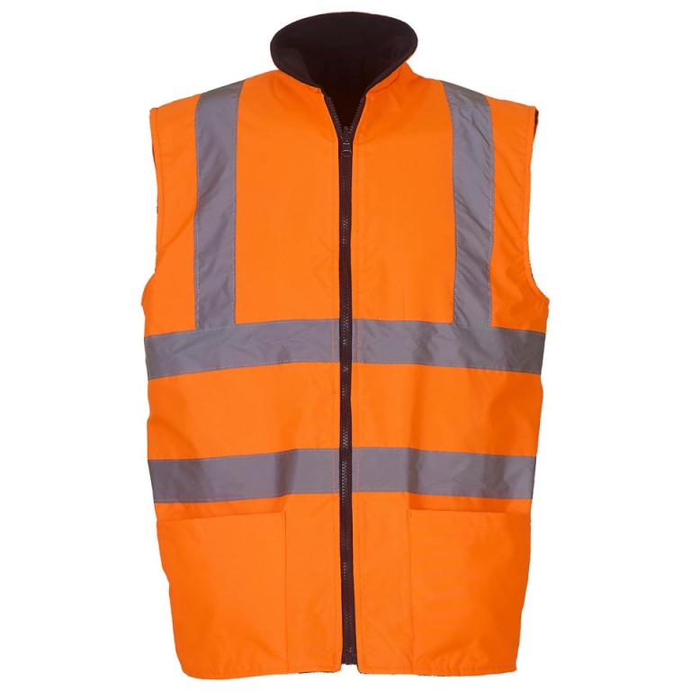 Hi-vis reversible fleece bodywarmer (HV008F) Orange