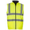 Hi-vis reversible fleece bodywarmer (HV008F) Yellow