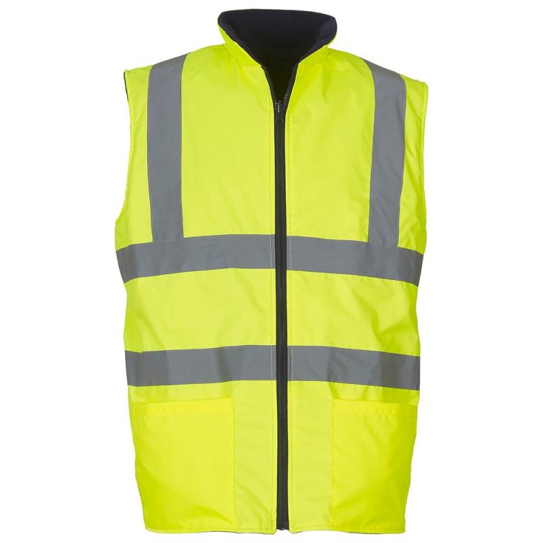 Hi-vis reversible fleece bodywarmer (HV008F) Yellow