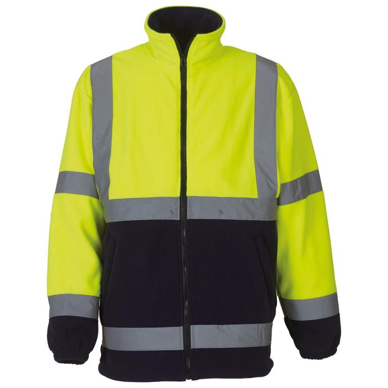 Hi-vis heavyweight fleece jacket (HVK08) Yellow/Navy