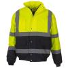 Hi-vis two-tone bomber jacket (HVP218) Yellow/Navy