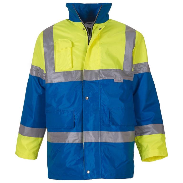 Hi-vis contrast jacket (HVP303) Yellow/Royal Blue