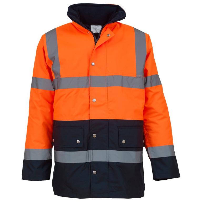 Hi-vis two-tone motorway jacket (HVP302) Orange/Navy