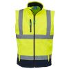 Hi-vis softshell gilet (HV006) Yellow/Navy