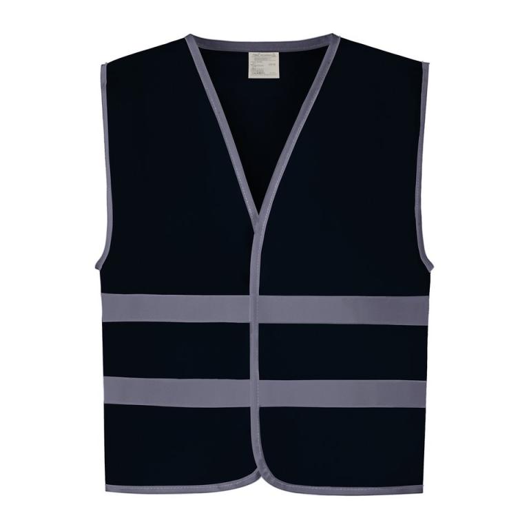 Hi-vis reflective border kids waistcoat (HVW102CH) Navy