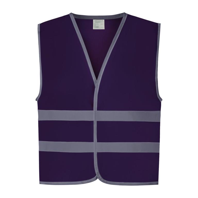 Hi-vis reflective border kids waistcoat (HVW102CH) Purple