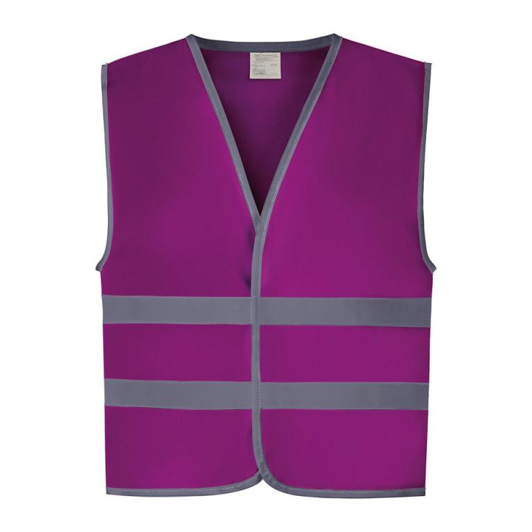 Hi-vis reflective border kids waistcoat (HVW102CH) Raspberry