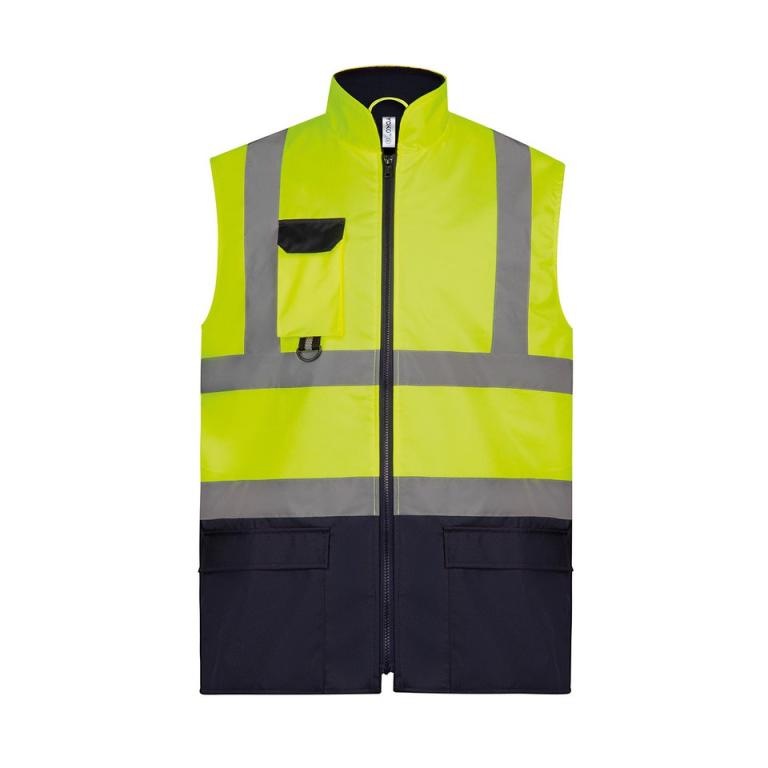 Hi-vis padded bodywarmer (HV005) Yellow/Navy