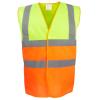 Hi-vis two-tone waistcoat (HVW122) Hi-vis Yellow/Orange