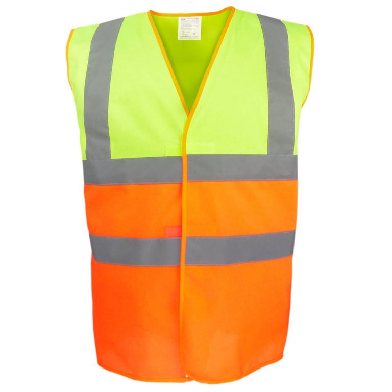 Hi-vis two-tone waistcoat (HVW122) Hi-vis Yellow/Orange