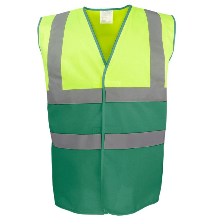 Hi-vis two-tone waistcoat (HVW122) Hi-vis Yellow/Paramedic Green