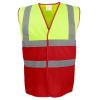 Hi-vis two-tone waistcoat (HVW122) Hi-vis Yellow/Red