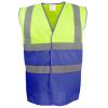 Hi-vis two-tone waistcoat (HVW122) Hi-vis Yellow/Royal Blue