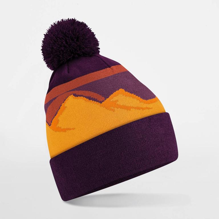 Mountain peaks pom pom beanie Desert Peaks