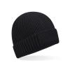 Organic cotton engineered patch beanie Black