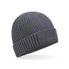 Organic cotton engineered patch beanie Graphite Grey