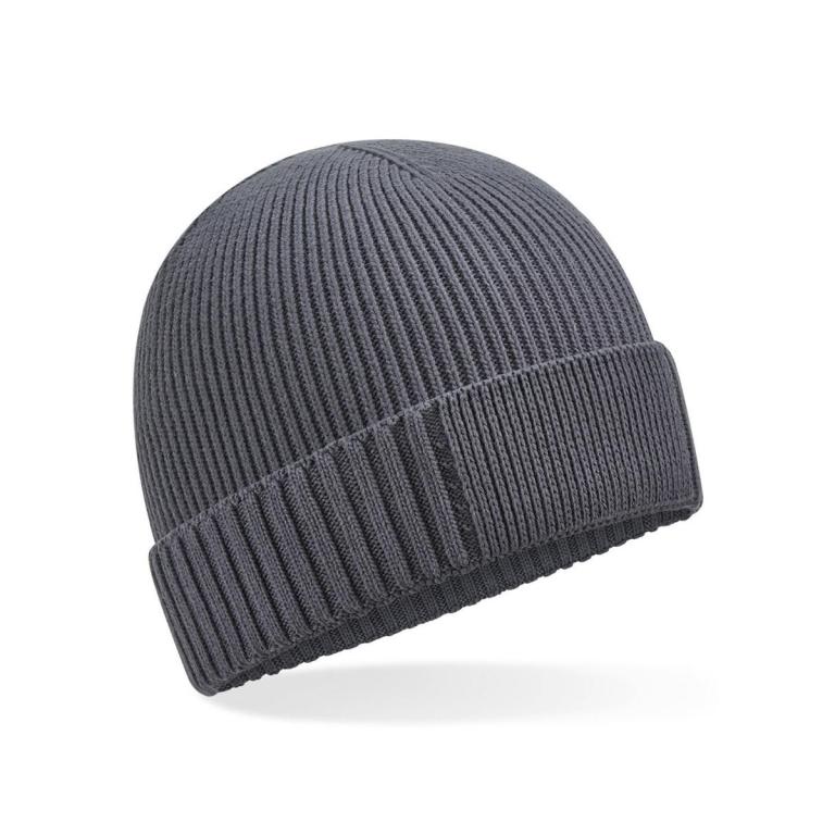 Organic cotton engineered patch beanie Graphite Grey