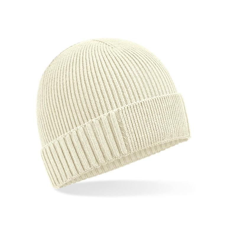 Organic cotton engineered patch beanie Sand