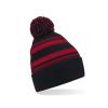 Striped fan beanie Black/Classic Red