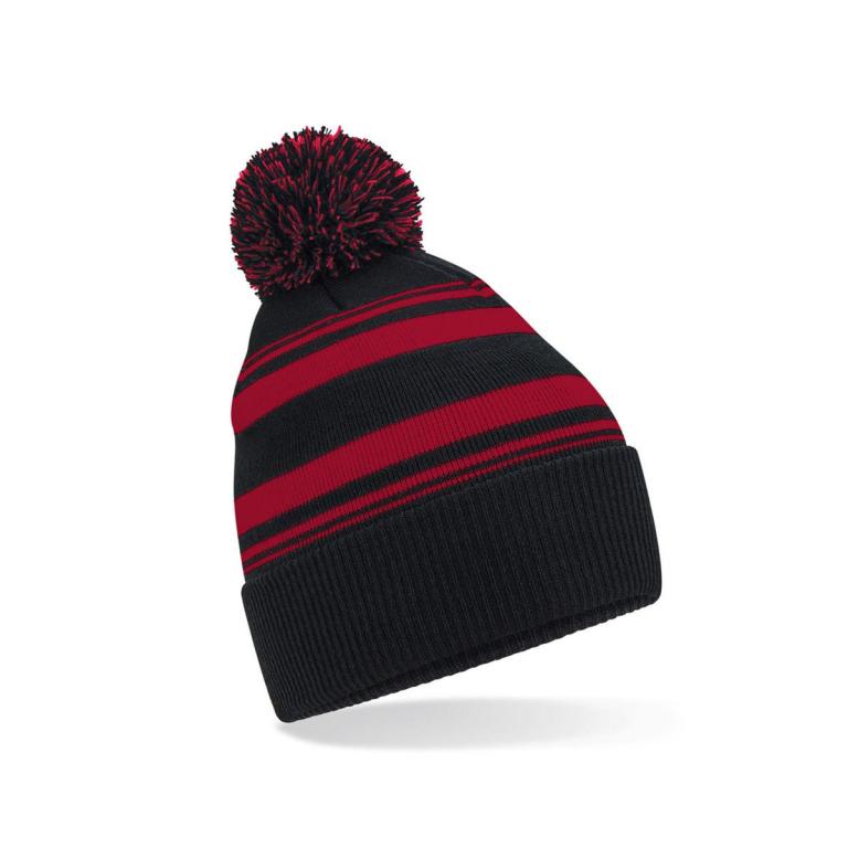 Striped fan beanie Black/Classic Red