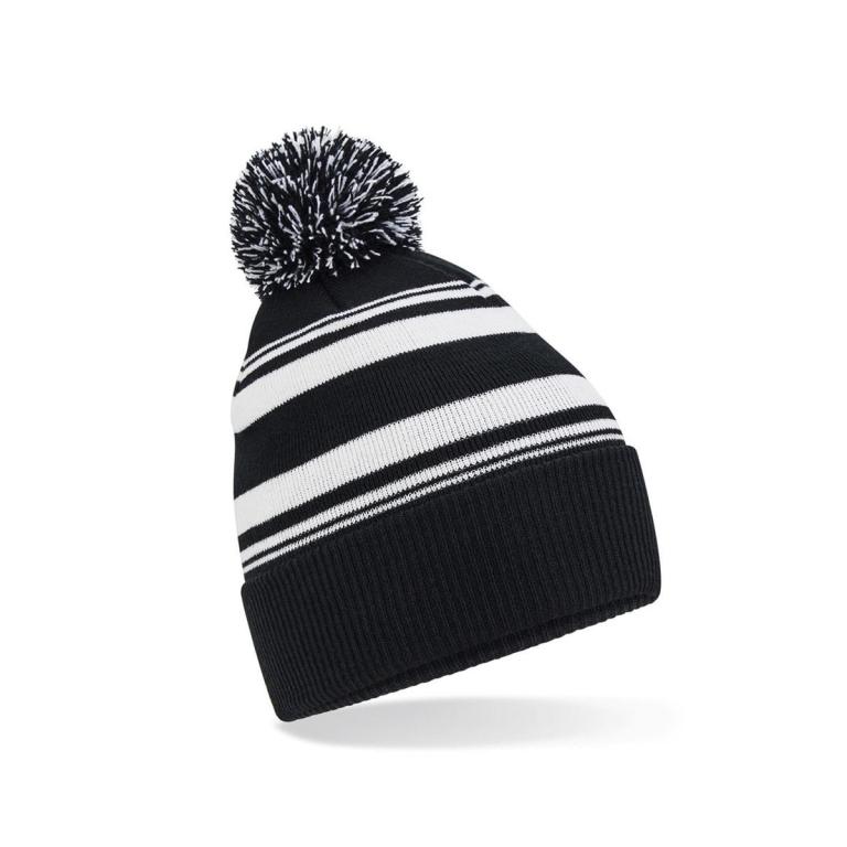 Striped fan beanie Black/White