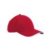 EarthAware® classic organic cotton 6-panel cap – sandwich peak Classic Red/White