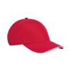 EarthAware® classic organic cotton 5-panel cap – sandwich peak Classic Red/White