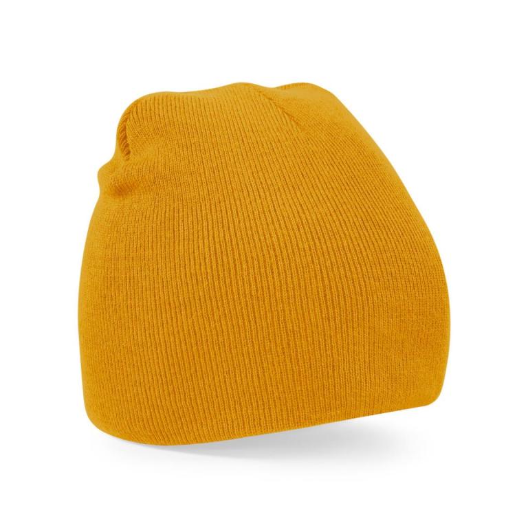 Two-tone pull-on beanie Mustard