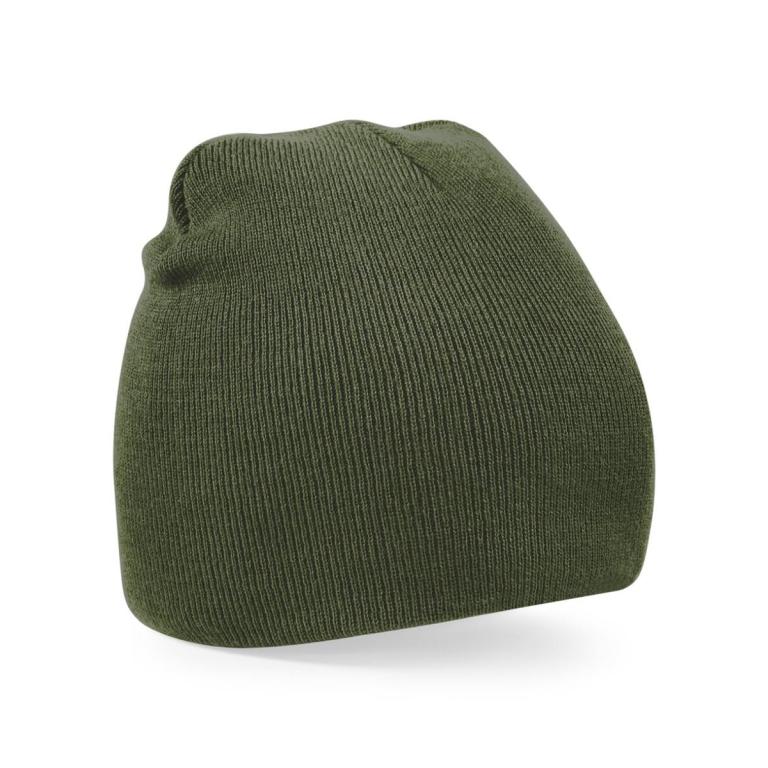 Two-tone pull-on beanie Olive Green