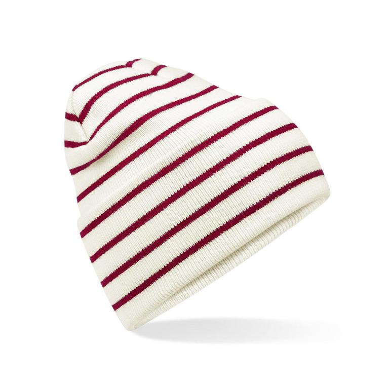 Original deep-cuffed striped beanie Soft White/Classic Red