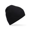 Organic cotton fine knit beanie Black