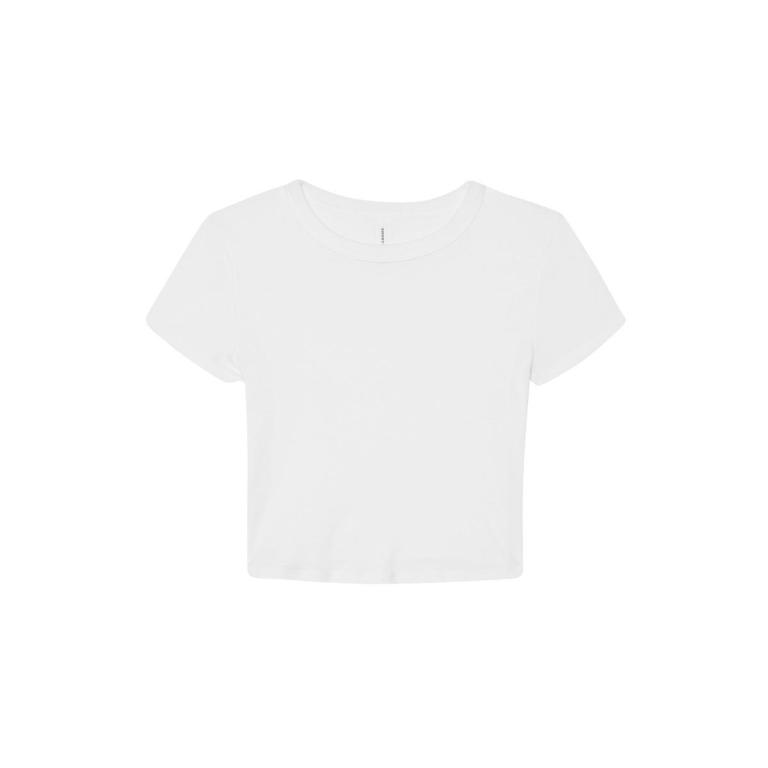 Women’s micro rib baby t-shirt Solid White Blend