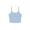 Women’s micro rib spaghetti strap tank Solid Baby Blue Blend