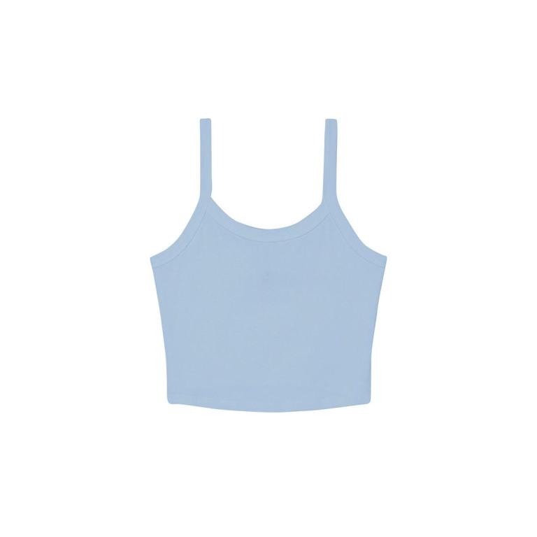 Women’s micro rib spaghetti strap tank Solid Baby Blue Blend