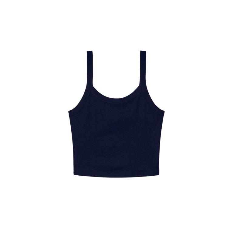 Women’s micro rib spaghetti strap tank Solid Navy Blend