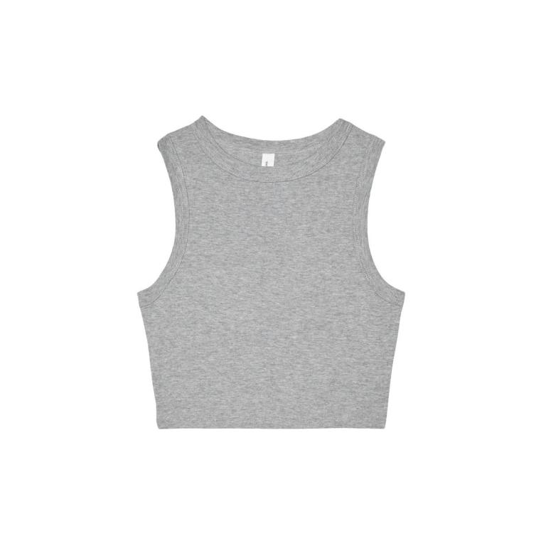 Women’s micro rib muscle crop tank Athletic Heather