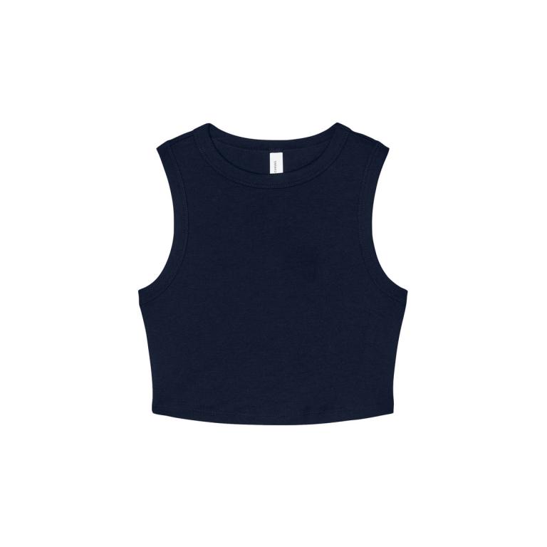 Women’s micro rib muscle crop tank Solid Navy Blend