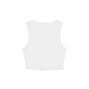 Women’s micro rib muscle crop tank Solid White Blend