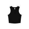 Women’s micro rib racer tank Solid Black Blend