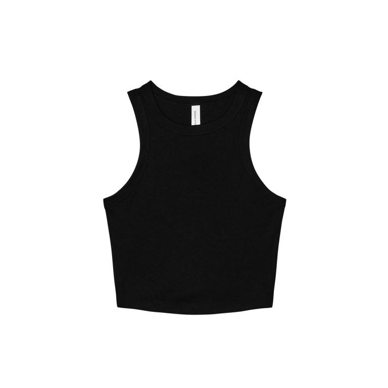 Women’s micro rib racer tank Solid Black Blend